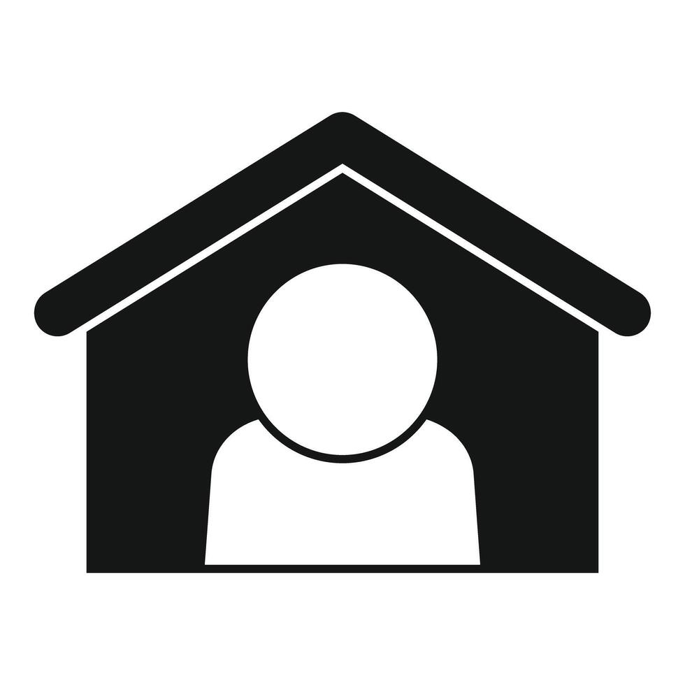 Man staying home icon showing self isolation vector