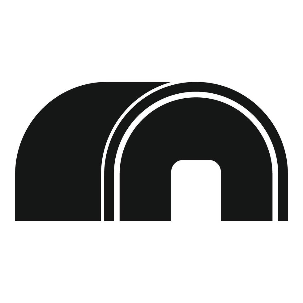 Semicircular tunnel icon, simple black style vector