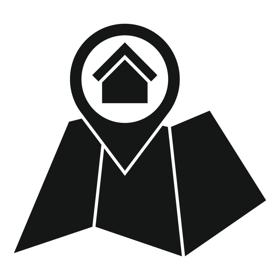 Location pin pointing house on map for real estate navigation vector