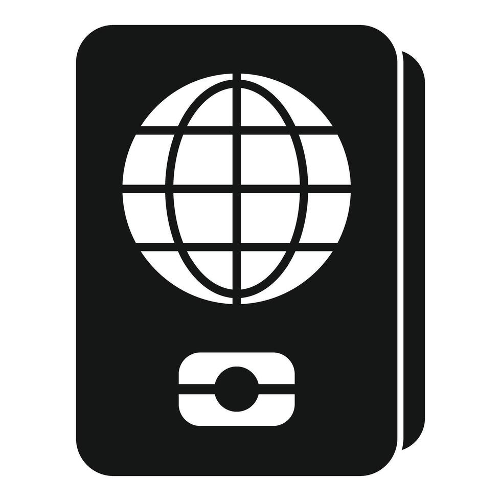 International biometric passport showing globe icon for immigration vector