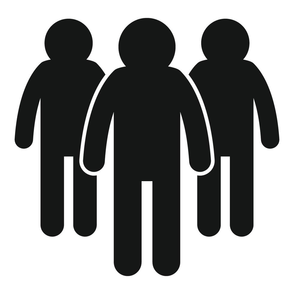 Group of three people standing together icon showing community vector