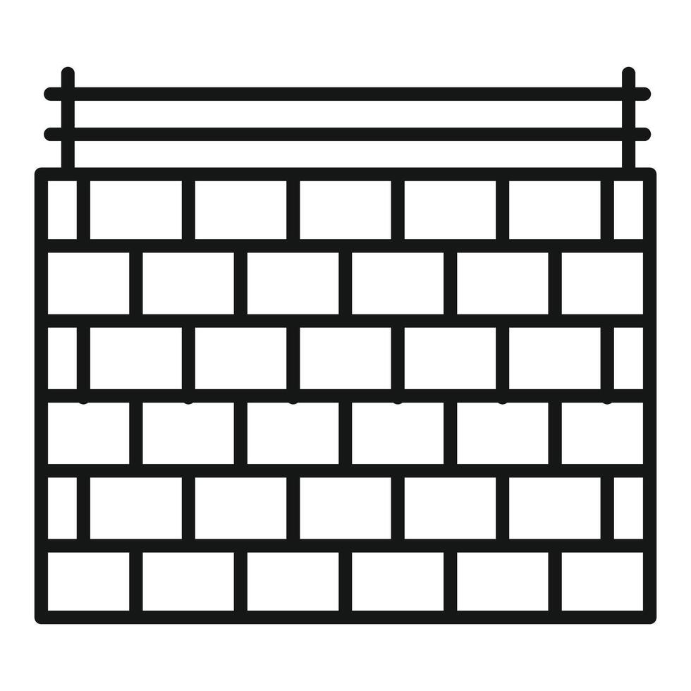 Brick wall with barbed wire protecting building site vector