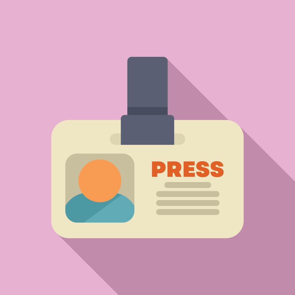 Journalist press pass allowing access to media event vector