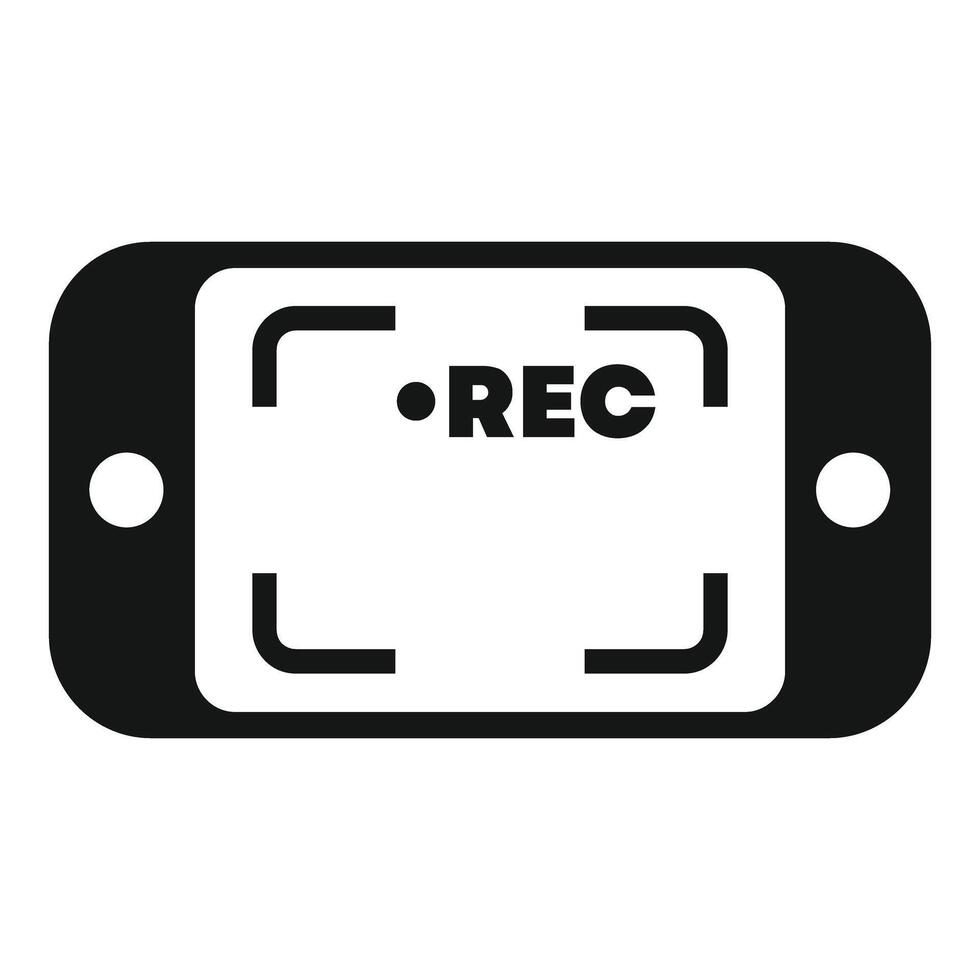 Smartphone recording with rec symbol icon vector