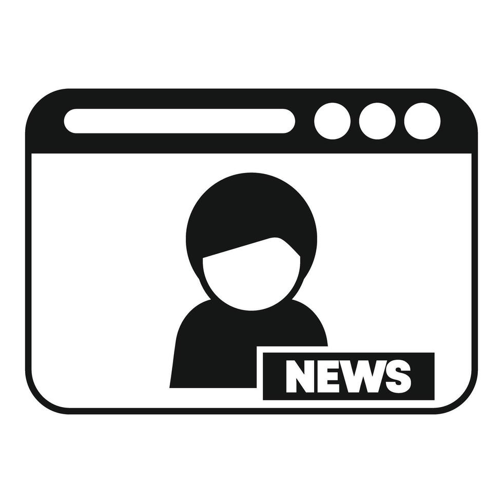 Online news website with reporter avatar icon showing latest breaking news vector