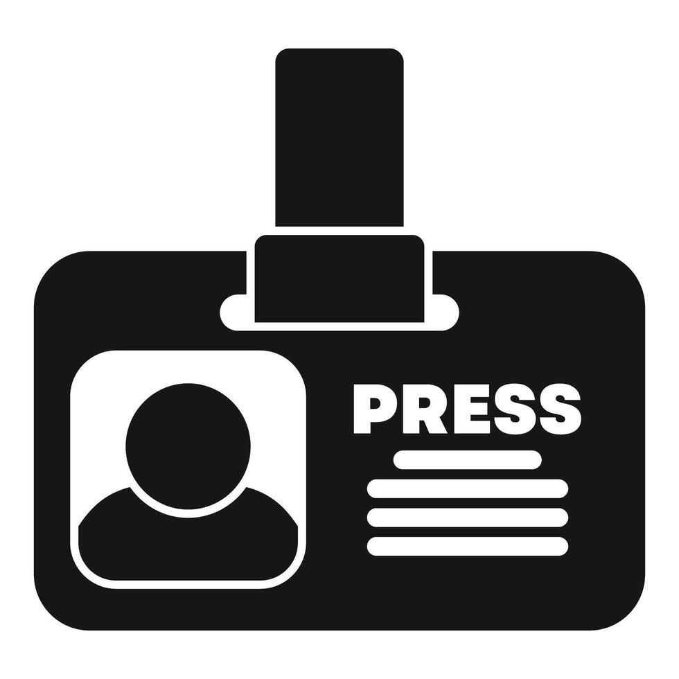 Journalist press pass allowing access to media event vector
