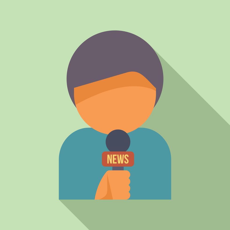 Journalist holding microphone reporting breaking news vector