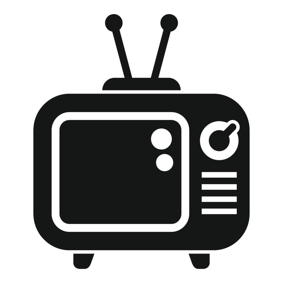 Old tv set transmitting information with antenna vector