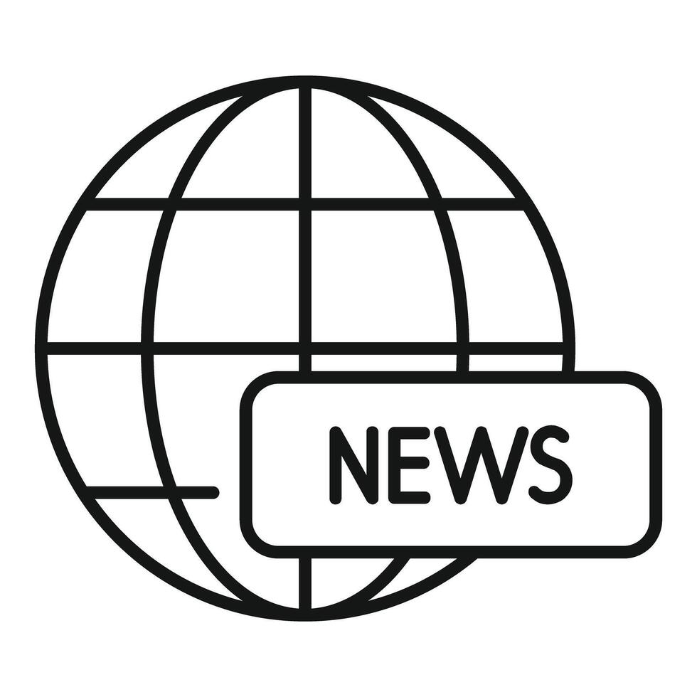 Global news concept showing earth globe with news sign vector