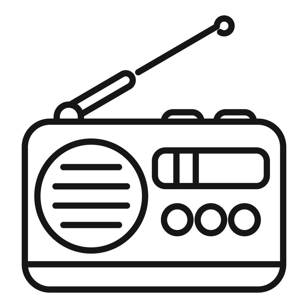 Retro radio receiver broadcasting news and music on airwaves vector