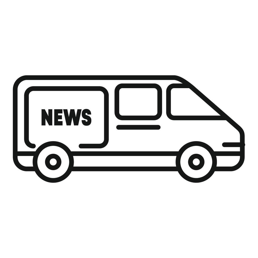 News van broadcasting information gathering reporting icon vector