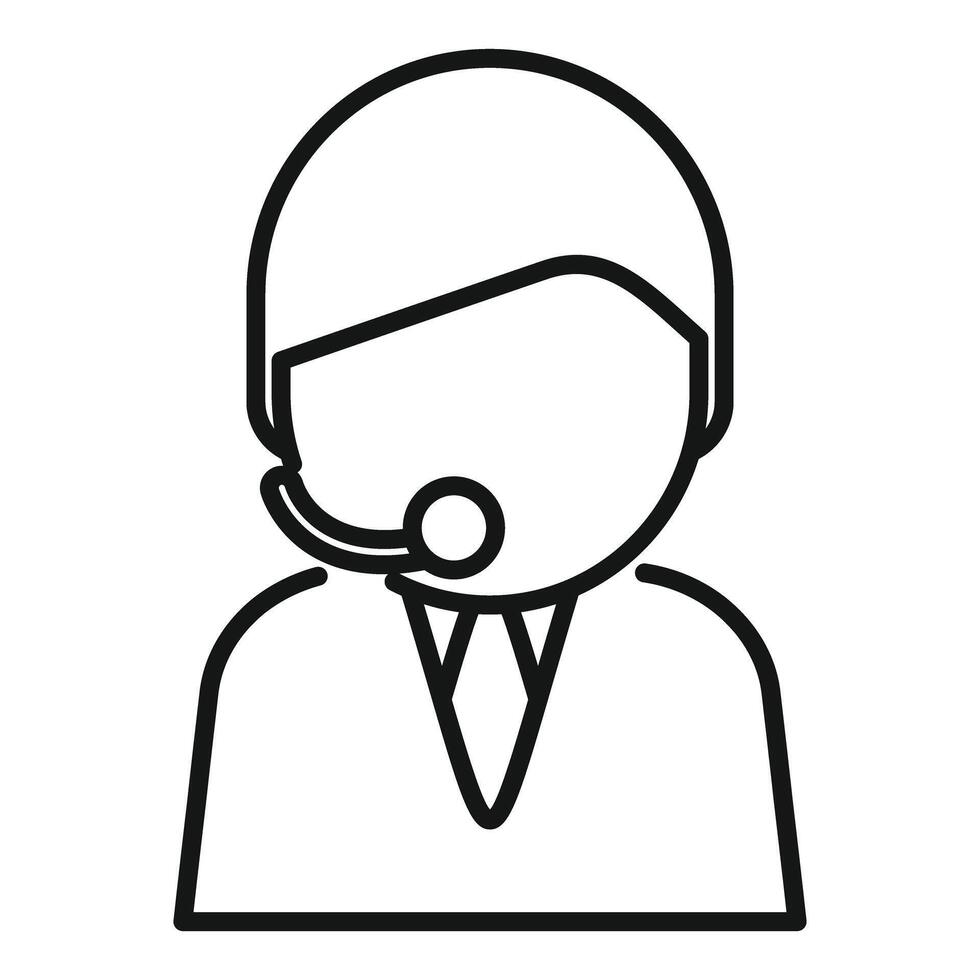 Male call center operator wearing headset speaking vector