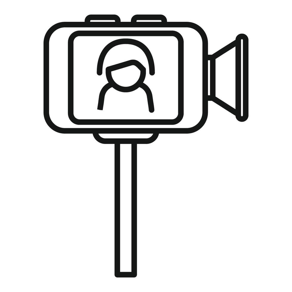 Cameraman is recording with professional camera icon vector