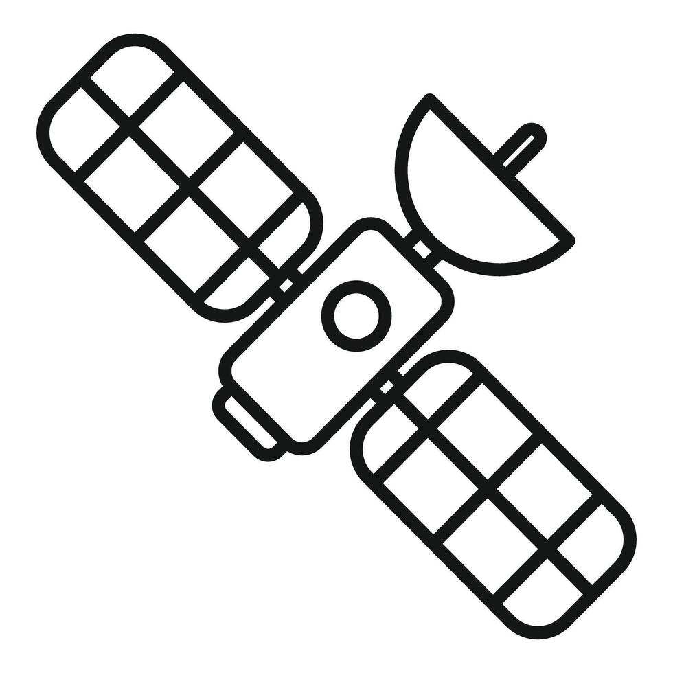 Space satellite orbiting earth transmitting signal vector