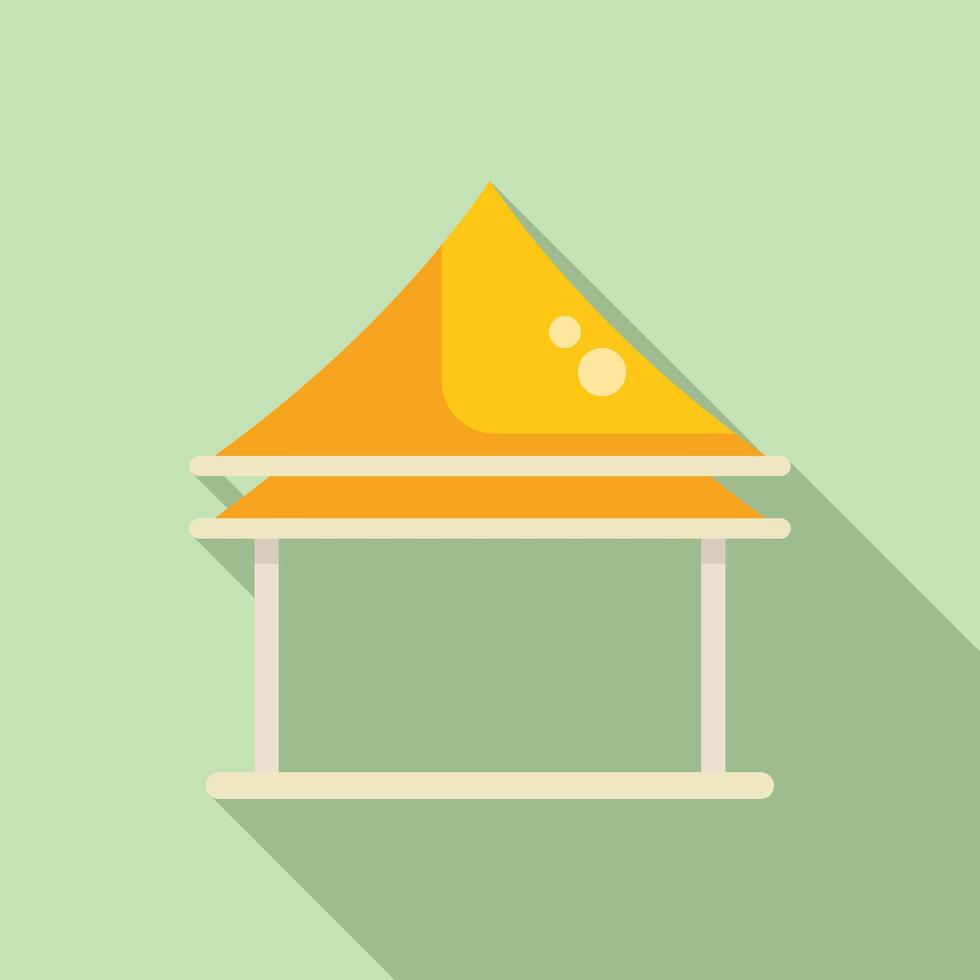 Street food market stall with yellow awning illustration vector