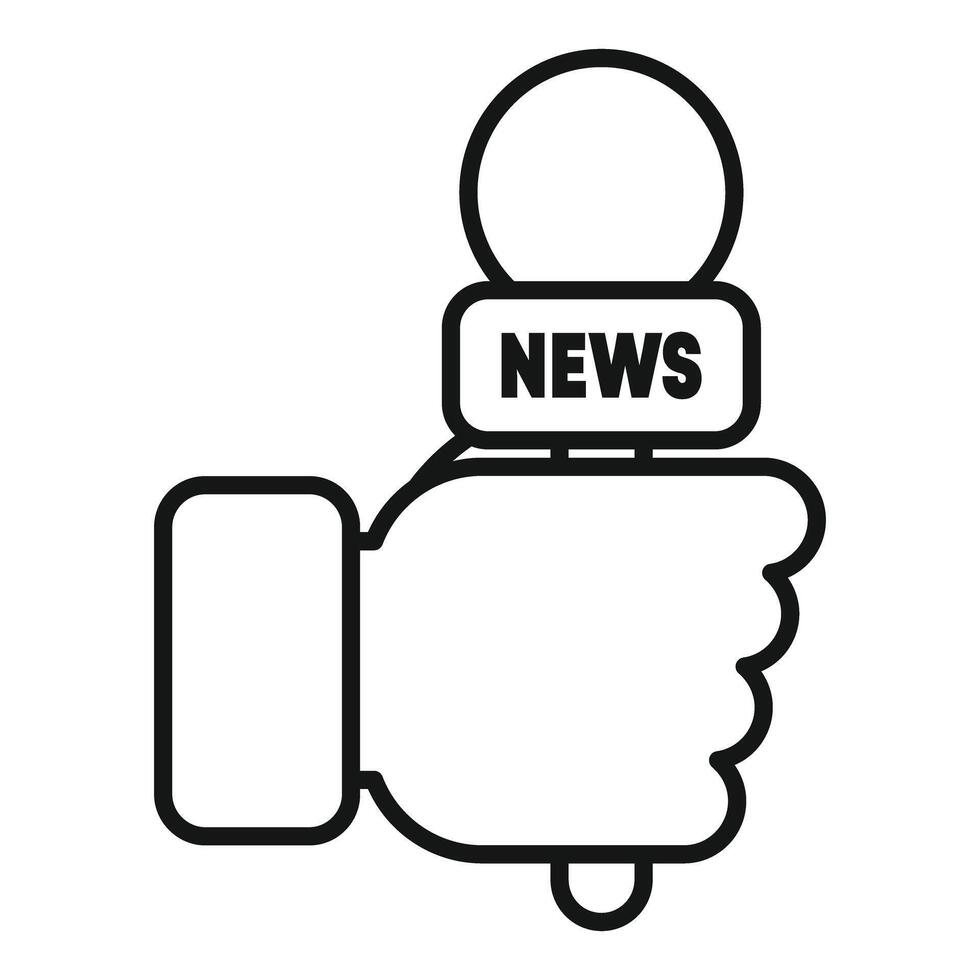 Journalist hand holding microphone for interview recording news vector