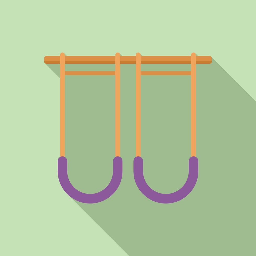 Empty kids swing hanging on green background icon flat design vector