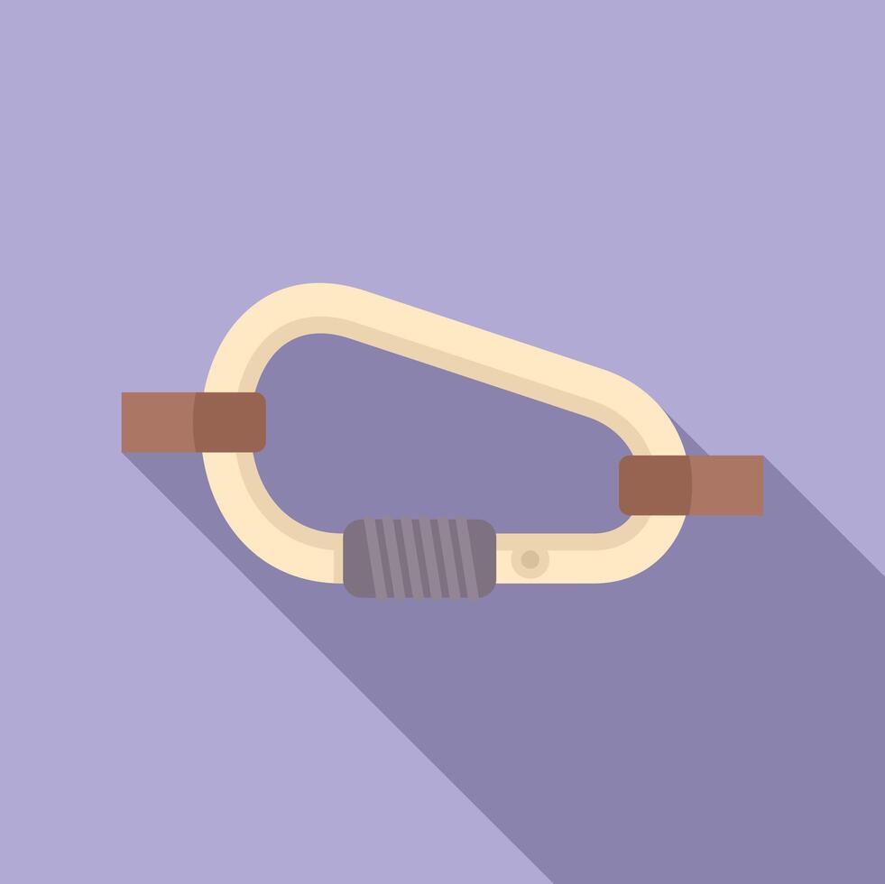 Climbing carabiner locking with screw gate for safety rope vector
