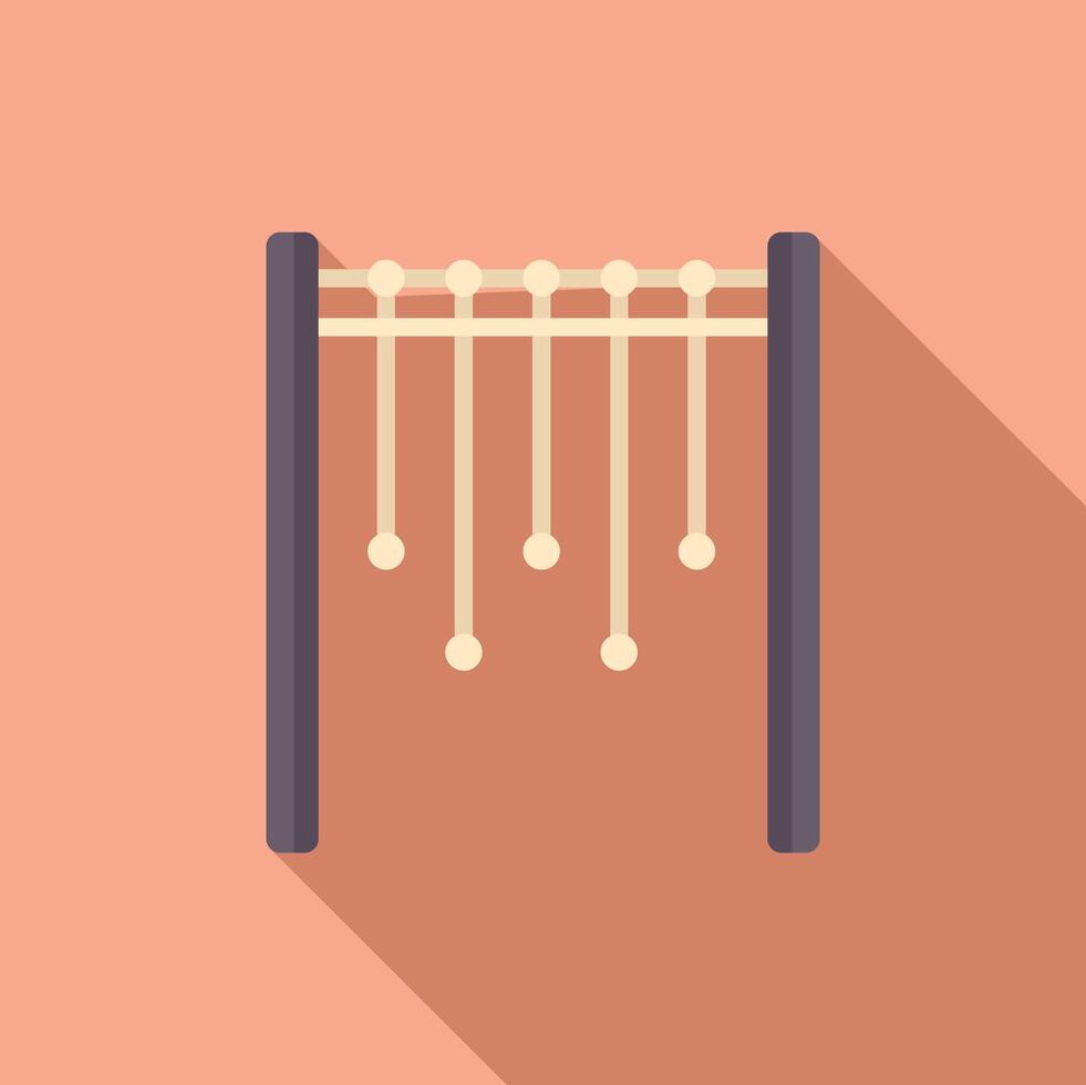 Monkey bars hanging from metal frame on playground vector