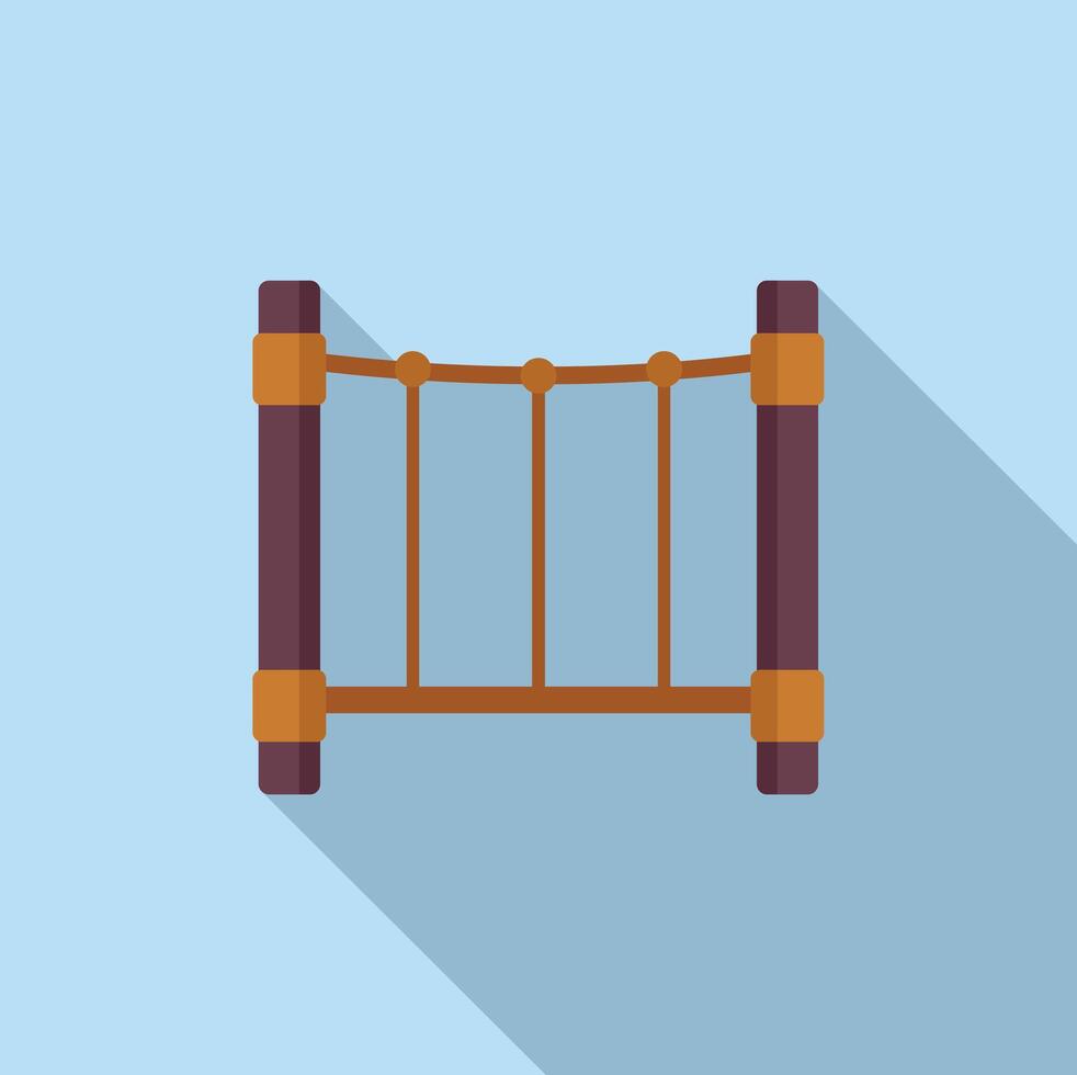 Rope bridge obstacle course element flat design icon vector