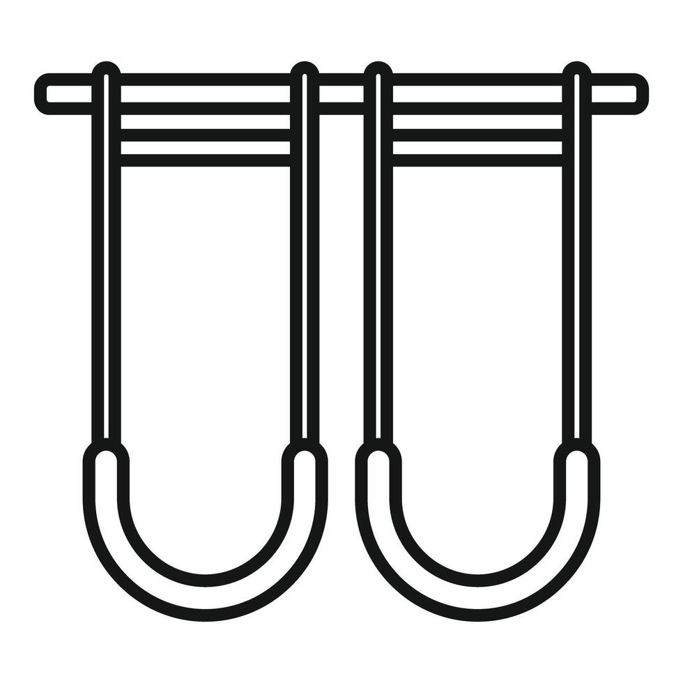Double playground swing hanging on metal bar vector