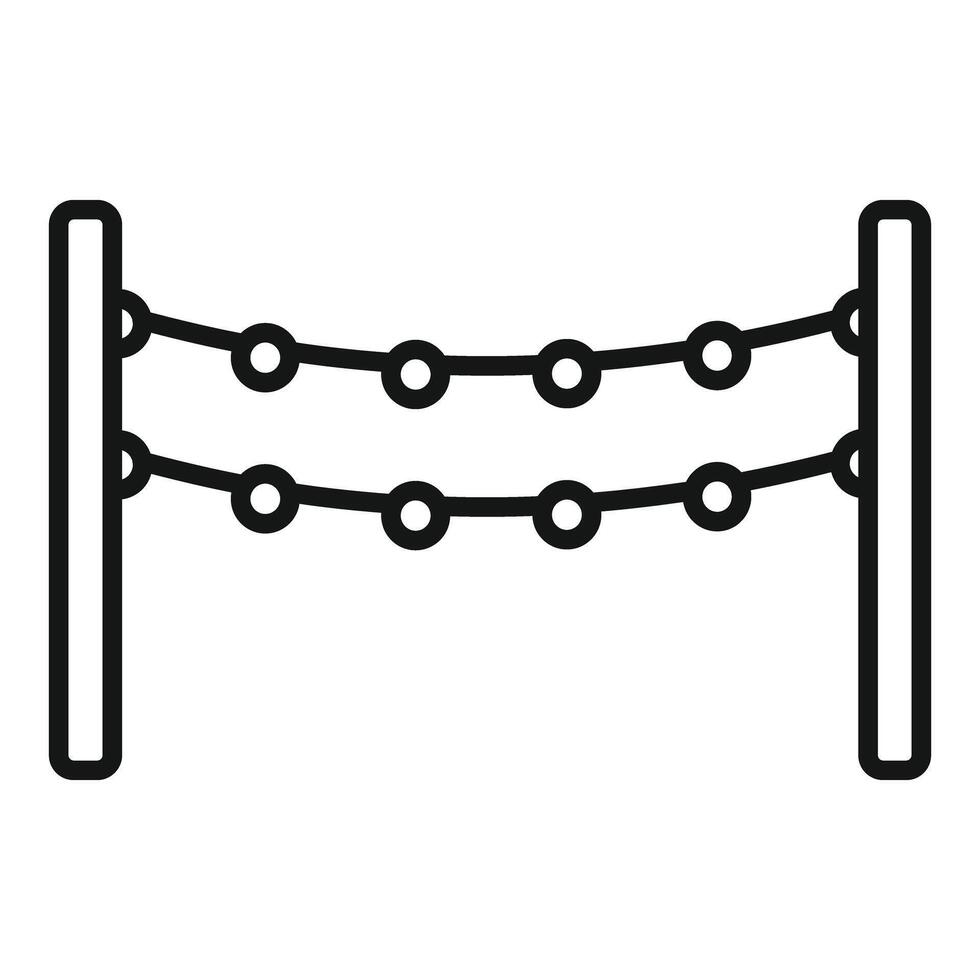 String lights hanging on wooden poles creating festive atmosphere vector