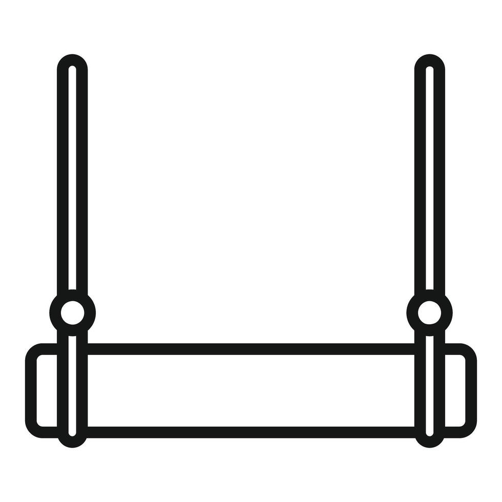 Wooden swing hanging on ropes icon for playground equipment vector