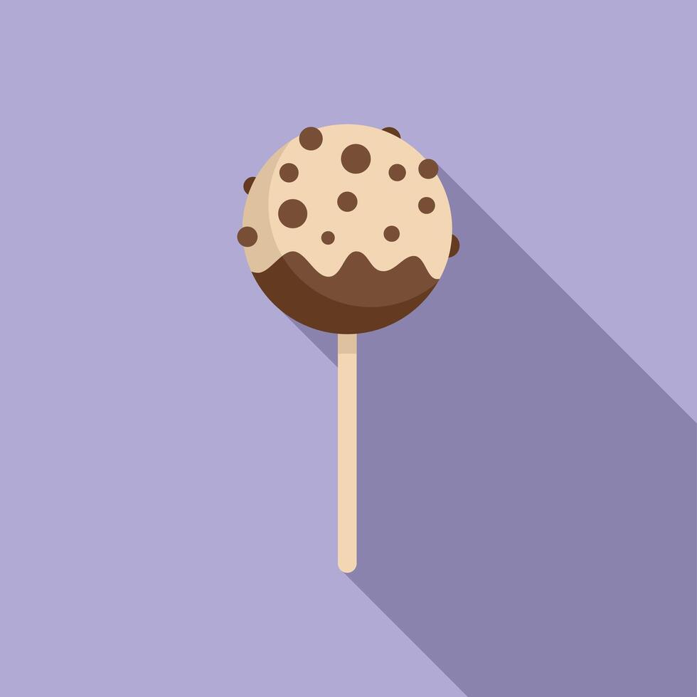 Chocolate cake pop with chocolate drizzle on a stick vector