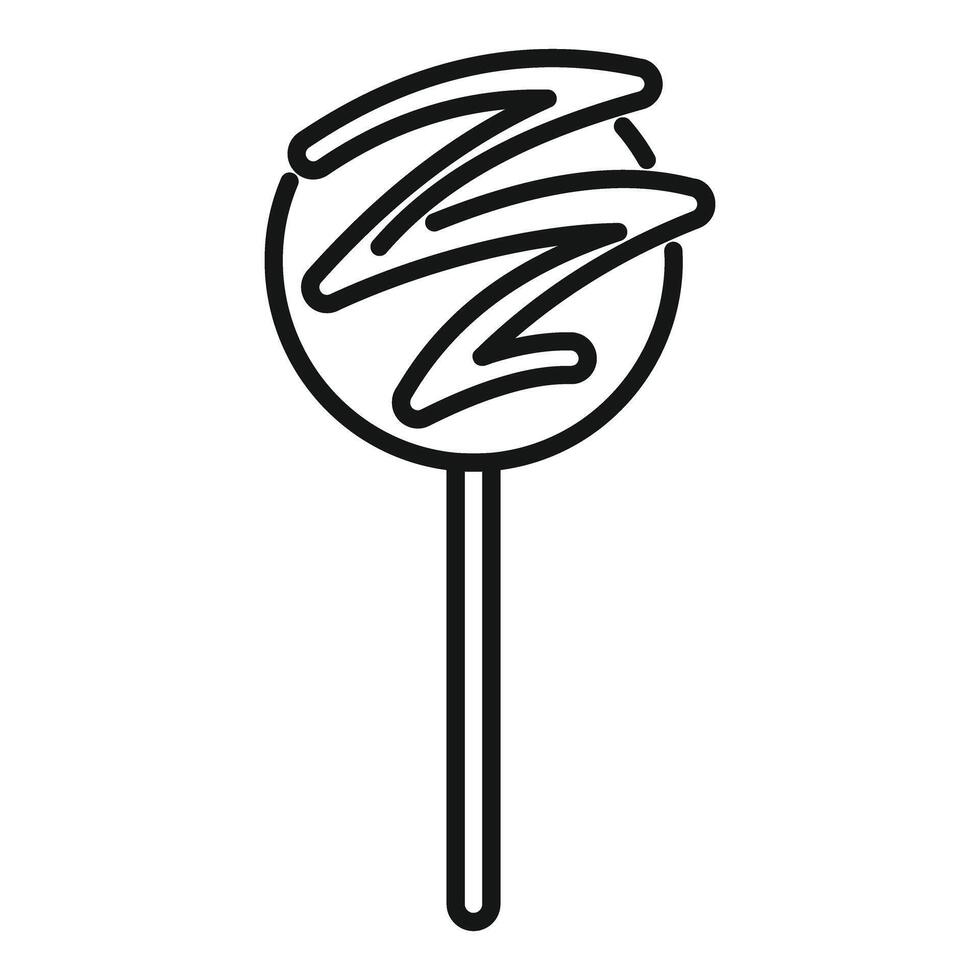 Simple icon of a round lollipop with chocolate glaze isolated on a white background vector