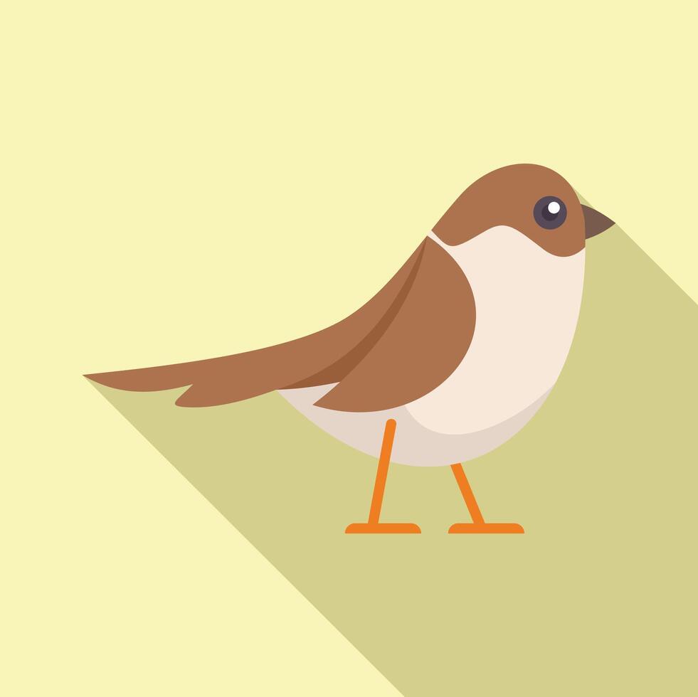Cute sparrow bird standing on ground illustration vector