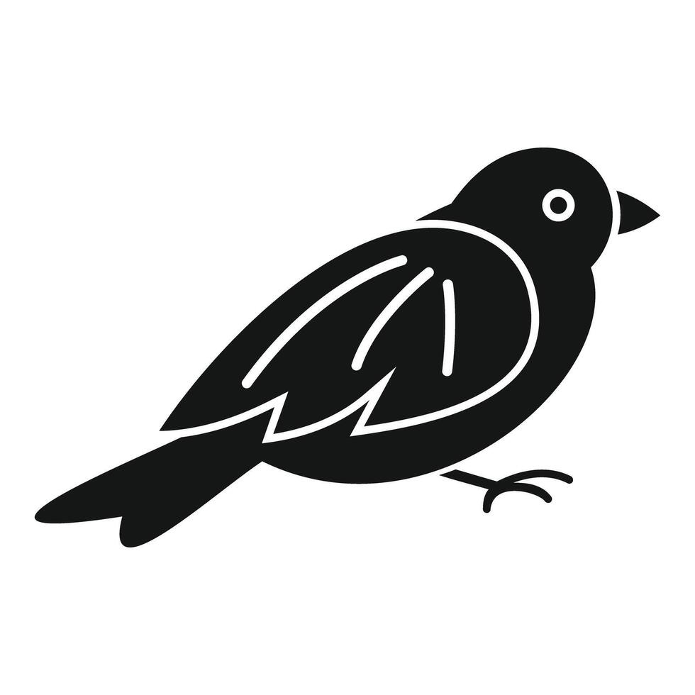 Small bird standing icon, simple style vector