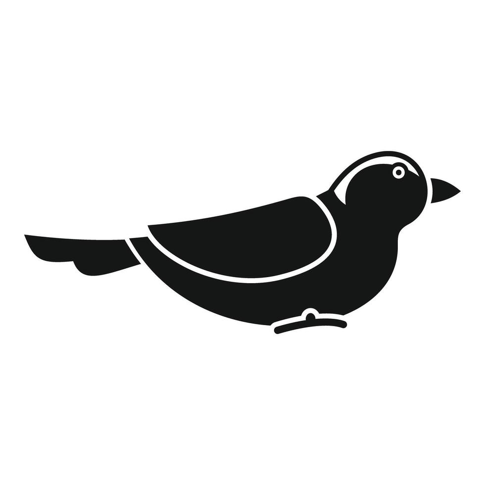 Small bird standing with open beak minimalist icon vector