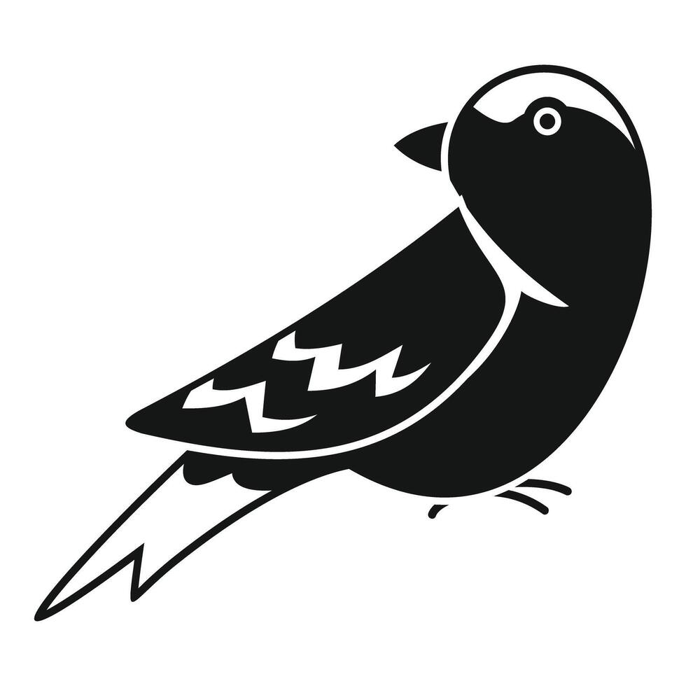 Small bird standing side view minimalist illustration vector