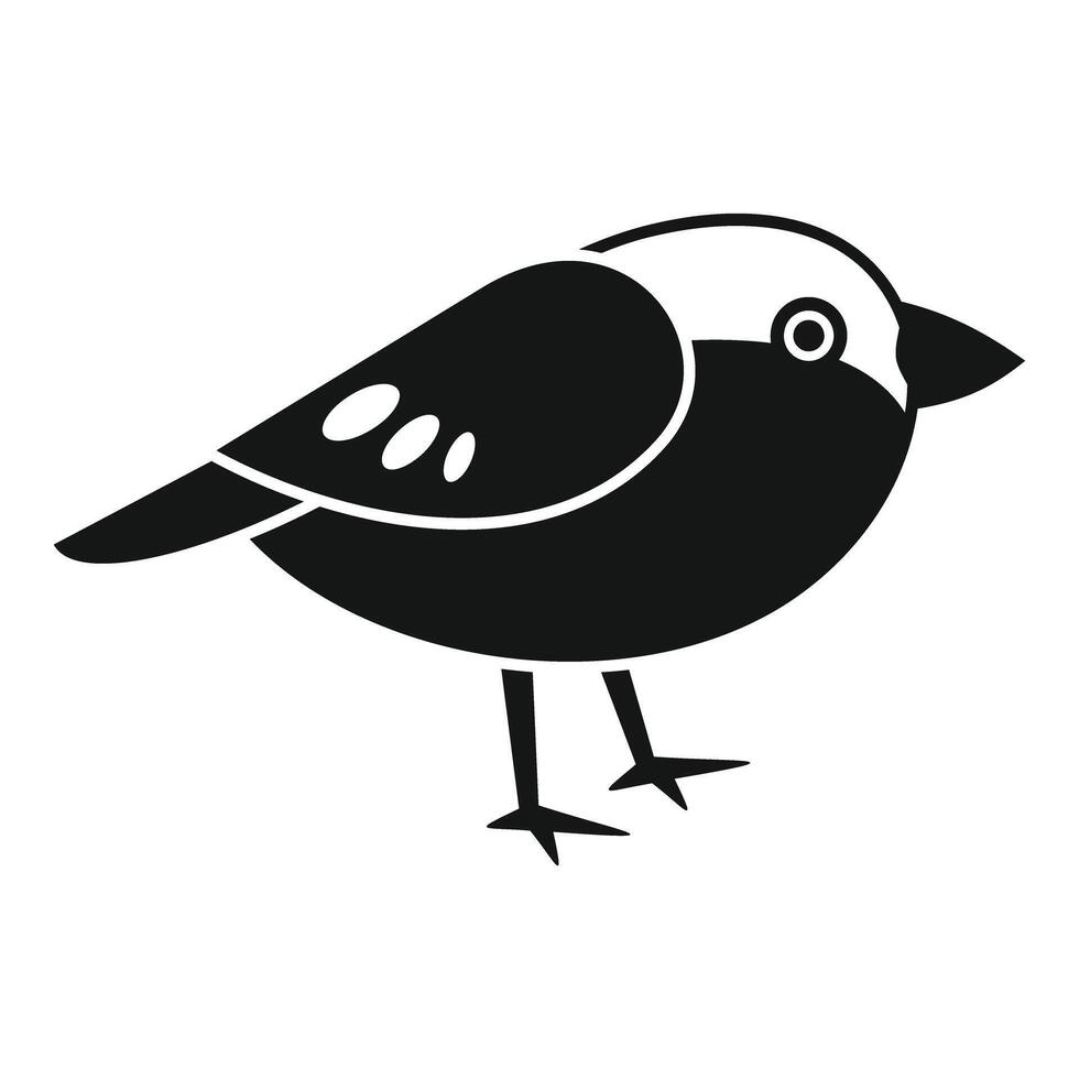 Little bird standing with head turned sideways icon vector