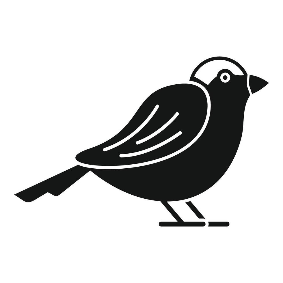 Small bird standing side view icon black silhouette vector