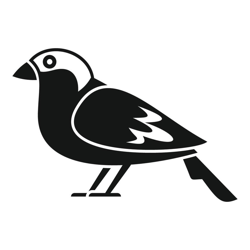 Small bird standing side view silhouette vector