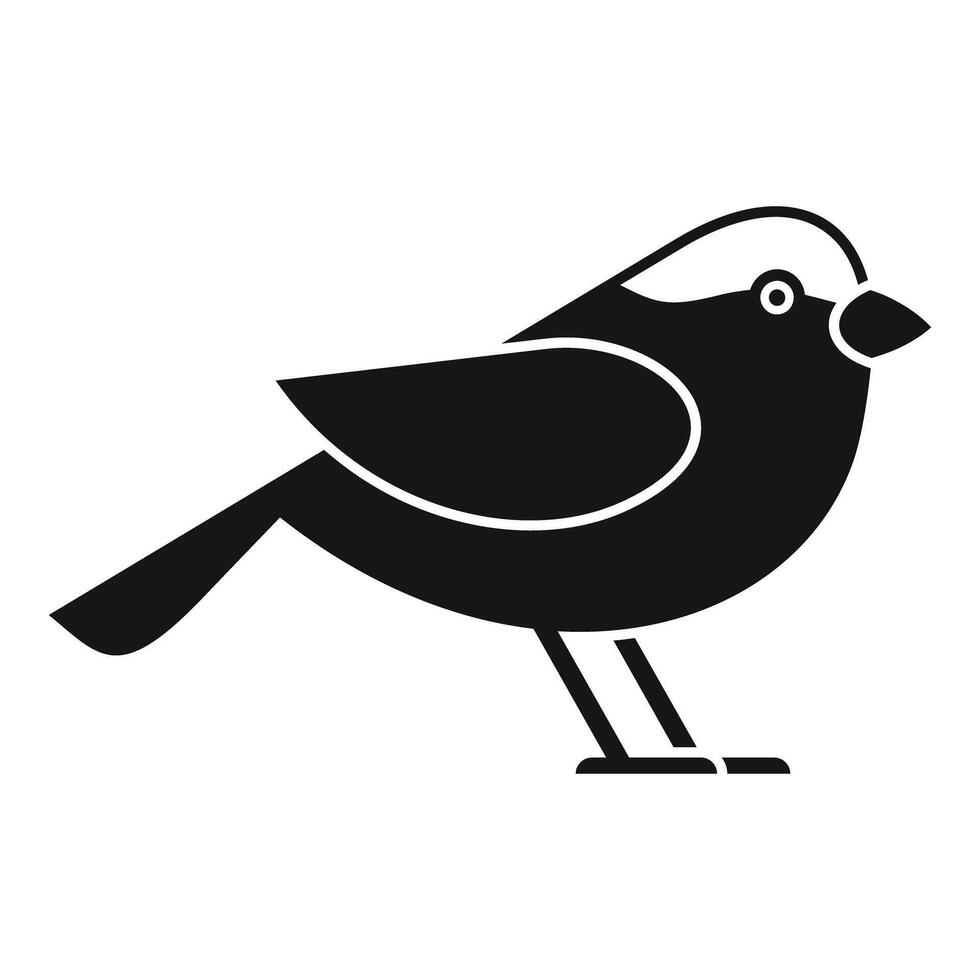Small bird standing simple black bird icon vector
