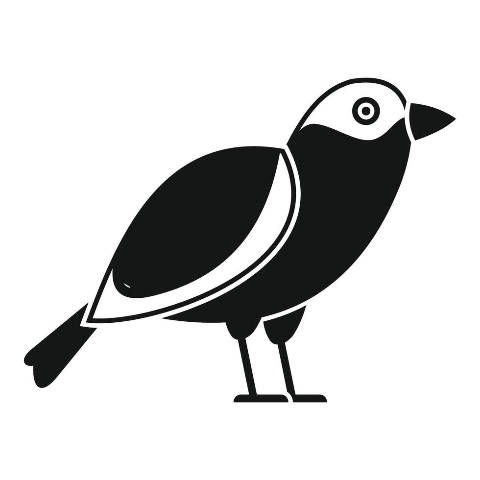 Small bird standing with big eye minimalist icon design vector