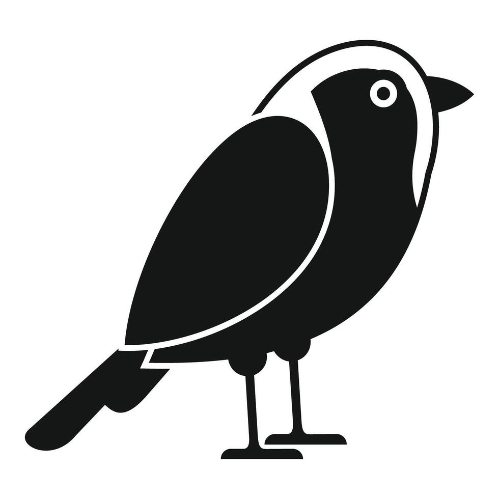 Black and white bird standing watching looking forward icon vector