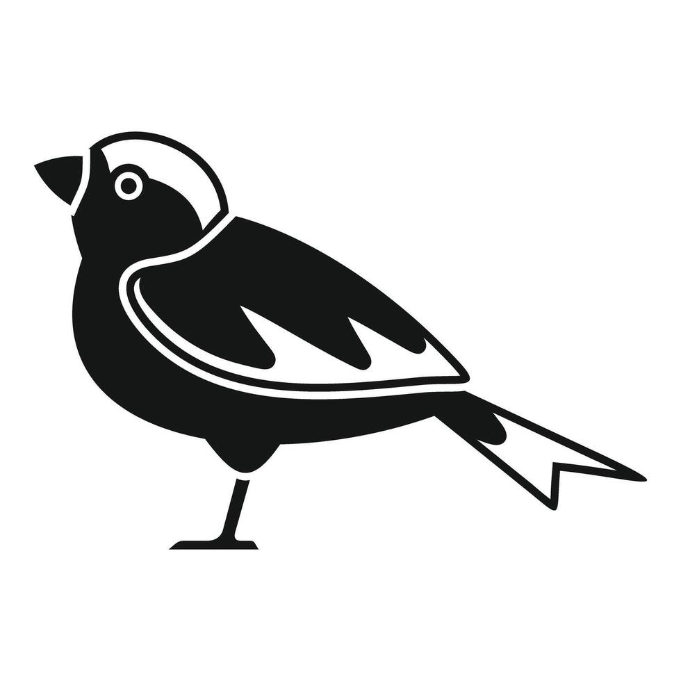 Small bird standing side view minimalist icon vector