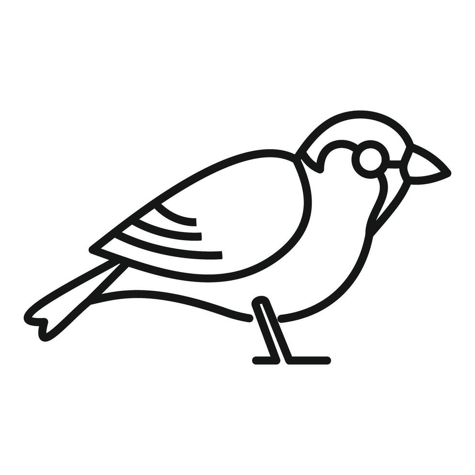 Small bird standing side view icon thin line illustration vector