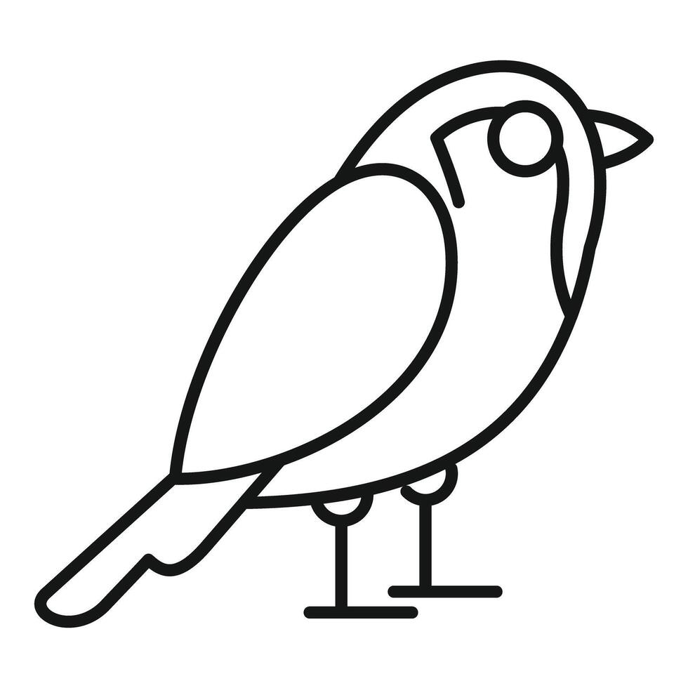 Small bird standing side view minimalist line art icon vector