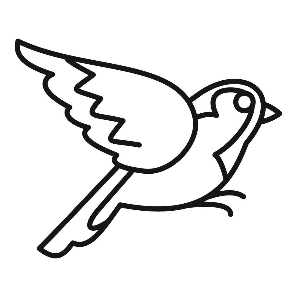 Bird flying minimalist line art icon design vector