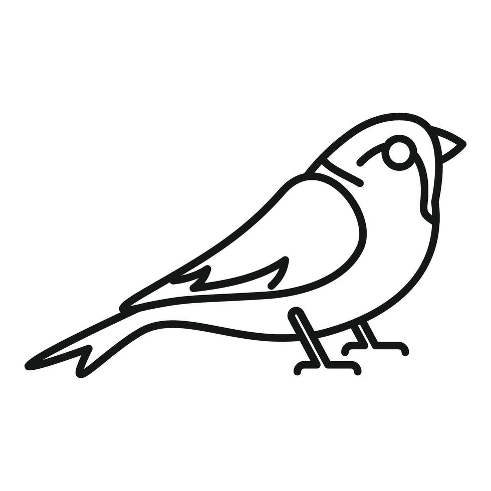 Simple bird standing side view icon thin line illustration vector