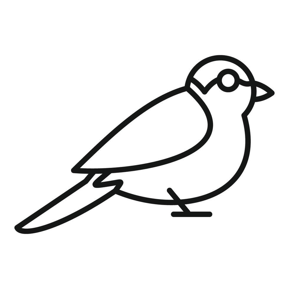 Small bird standing side view line icon design vector