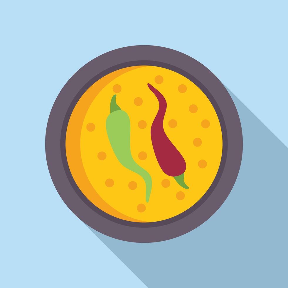 Spicy chili peppers seasoning a lentil dhal curry dish vector