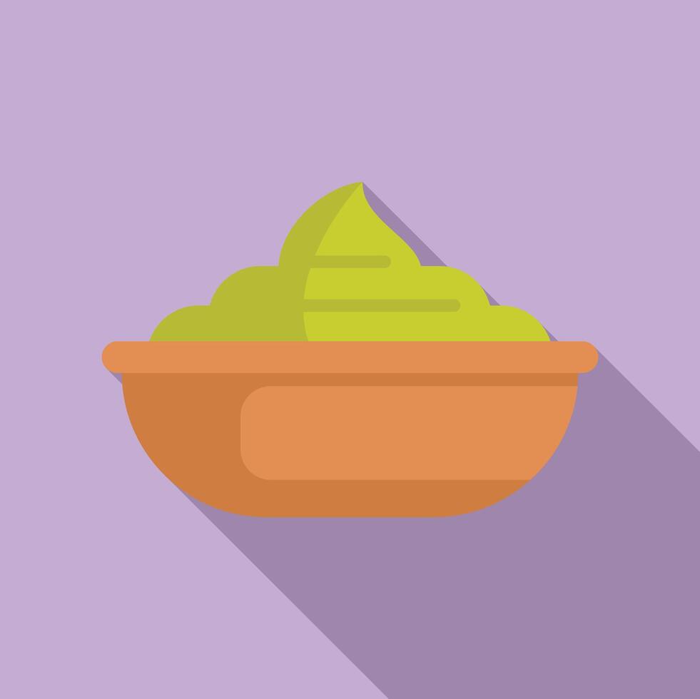 Bowl of guacamole dip presenting a serving of the delicious mexican avocado snack vector