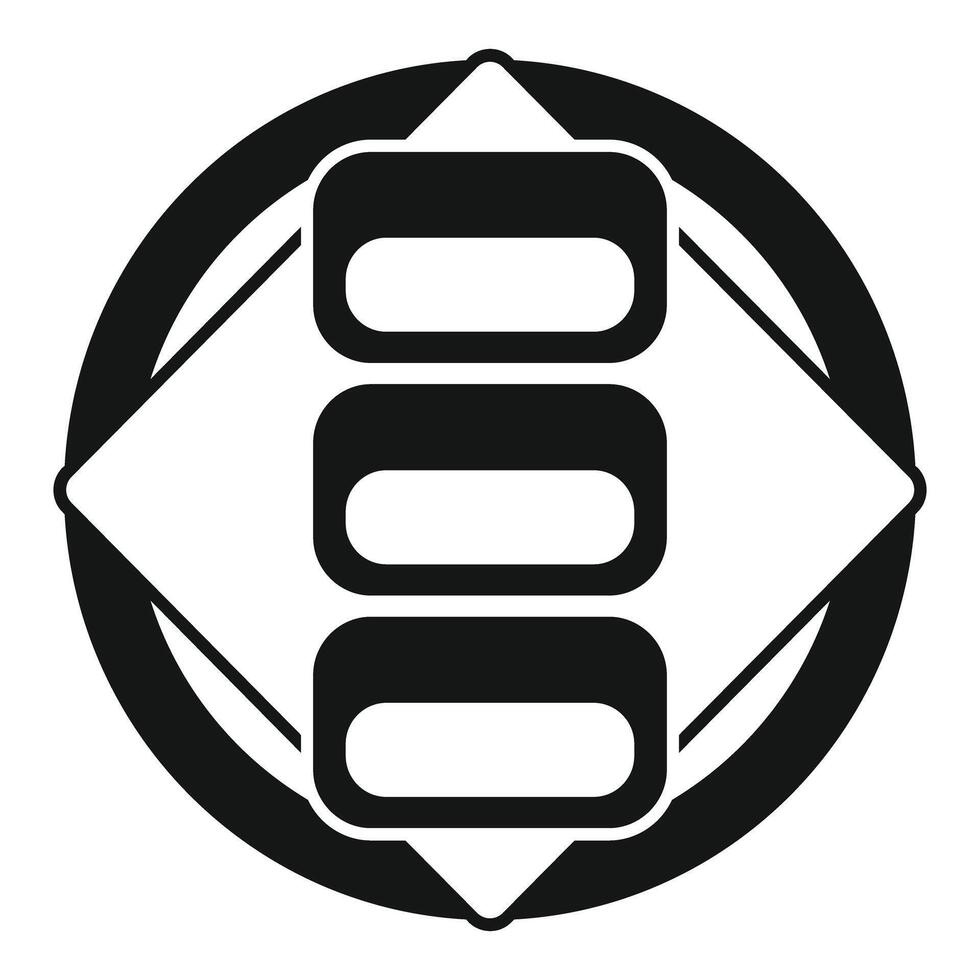 Server system processing data with circular arrows icon vector
