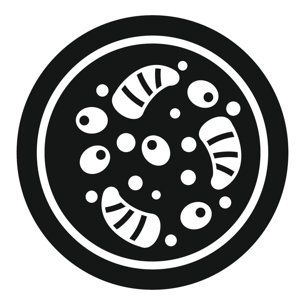 Petri dish with bacteria growing in it icon, simple style vector