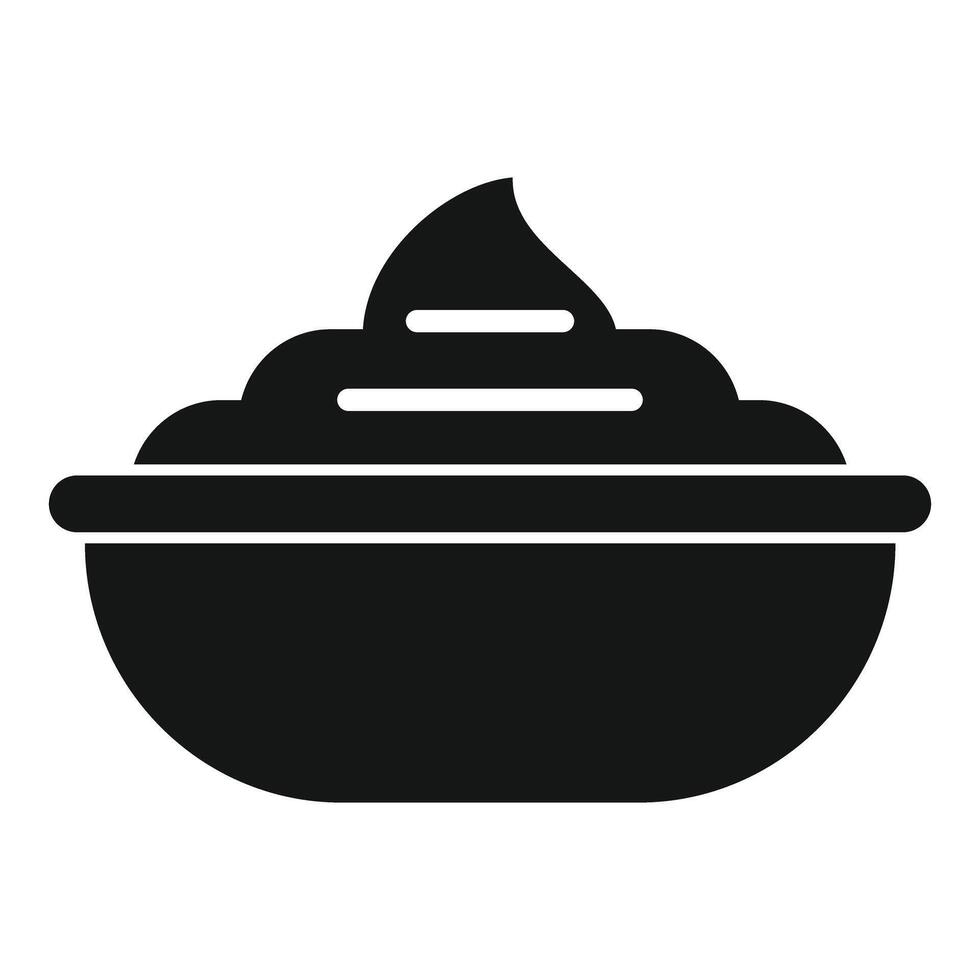 Bowl of sour cream or sauce icon presenting dairy product vector